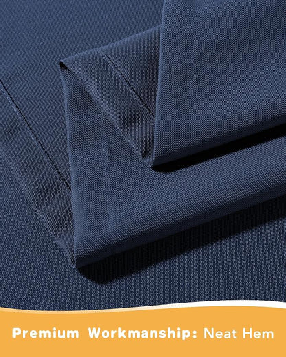 Extra Wide Outdoor Curtains for Patio Waterproof 2 Pcs 110x84 Inch Navy | - Image 8