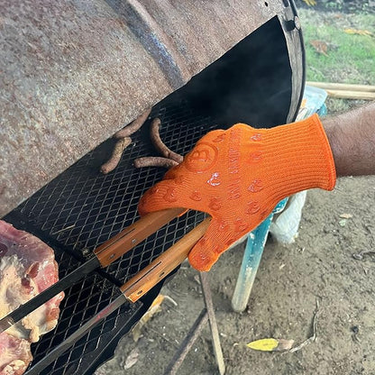 Grill Armor Oven Gloves – 932°F Heat, Fire & Cut Resistant Mitts for BBQ, Grill, Cooking, Grilling, Baking, Smoker & Fire Pit