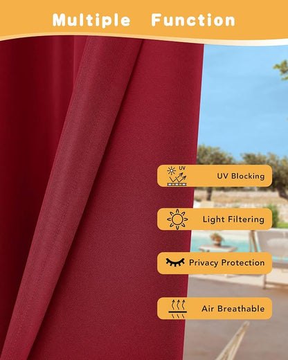HolidayIdeas Red Outdoor Curtains - Image 3