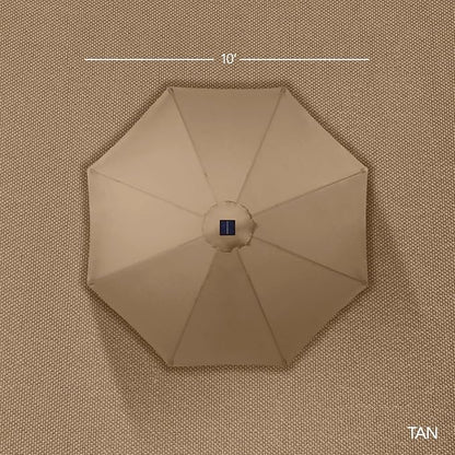 Best Choice Products 10ft Solar Market Patio Umbrella w/Woodgrain Pattern Pole - Image 9