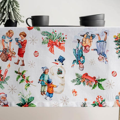 Maison d' Hermine Table Cloth Rectangle Table 100% Cotton 70 x 120 Inches Fall Tablecloth Reusable Everyday Use for Thanksgiving Christmas Decorations Dining Farmhouse Party (Chromo)