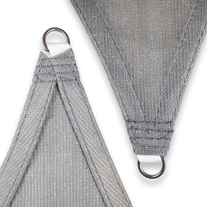 Amgo Custom Size 14' x 16' x 21.3' Gray Right Triangle Sun Shade Sail UPF50+ - Image 8