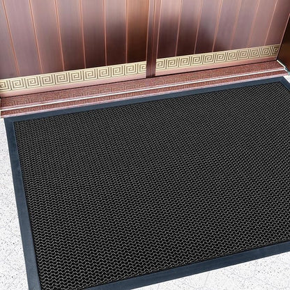 Outdoor Indoor Door Mats for Entryway, Heavy Duty and Durable All-Weather Entry Mat, Low Profile, Non-Slip and Easy Clean Outdoor Doormat for Entrance, Patio and Garage (Black and white 47"x31")