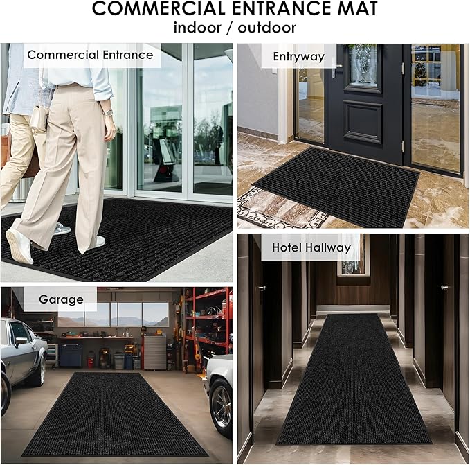 3′ x 39′ Front Door Mat Indoor Outdoor Entrance, Commercial Floor Mat Heavy Duty Dirt Trapper Entryway Doormat, Custom Size Non Slip Rubber Backing Welcome mat, Door Mat for High Traffic Area