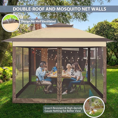 COBIZI Pop Up Gazebo 11x11 Canopy Tent, Outdoor Screened Gazebo Shelter - Image 7