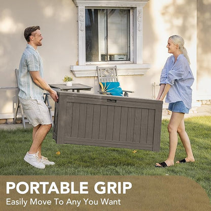 Devoko 120 Gallon Deck Box Resin Outdoor Storage Box Waterproof | Large Outdoor - Image 8
