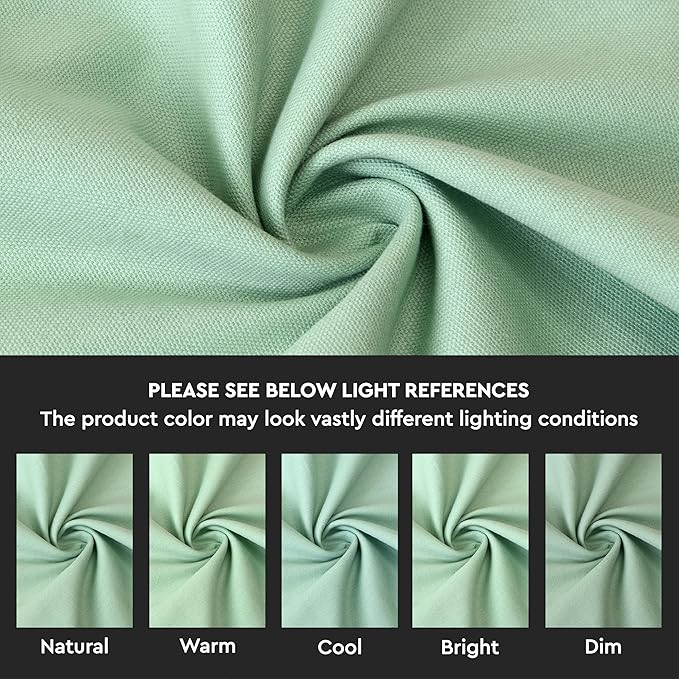 Encasa XO Table Runner 13"x104" Long | Cotton Canvas Fabric | Mint Green Solid Color | Machine Washable & Durable