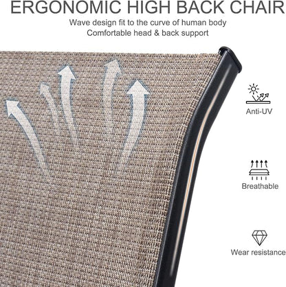 Outdoor Patio Chairs Set of 8 Stackable Dining Chairs All-Weather Textilene - Image 7