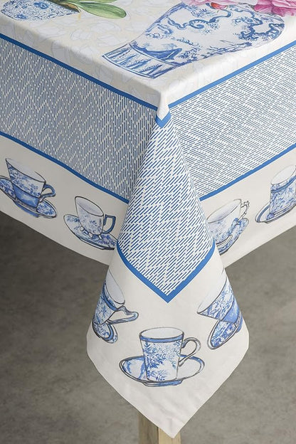 Maison d' Hermine Table Cloth Rectangle Table 100% Cotton 60 x 120 Inches Tablecloth Reusable Decorative Everyday Use for Dining Room, Farmhouse, Home, Party, Festive & Wedding Spring Summer - Canton