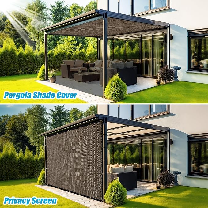 Amagenix 90% Shade Fabric 16'X 23' Mocha Sun Shade Cloth - Image 5