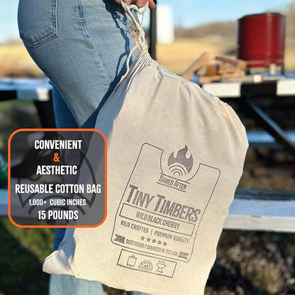 The Tiny Timbers USDA Grade Kiln Dried Hardwood for Table Top Fire Pit and Pizza Oven | Compatible with Solo Stove Mesa & Mesa XL | 5" Splits | USA Sourced | 15 lb. | 1000+ cu. in. | Penn's Blend