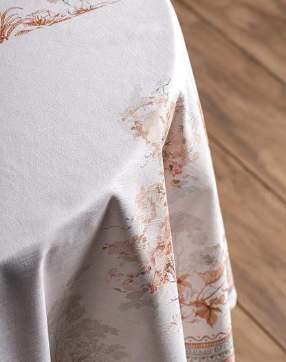 Maison d' Hermine Table Cloth Round Table 100% Cotton 69 Inches Fall Tablecloth Reusable Everyday Use for Thanksgiving Christmas Decorations Dining Farmhouse Party (Giving Thanks)