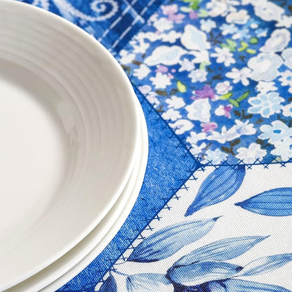 Maison d' Hermine Table Cloth Rectangle Table 100% Cotton 60 x 108 Inches Tablecloth Reusable Decorative for Dining Room, Farmhouse, Home, Party, Festive & Wedding Spring Summer - Summer Blues