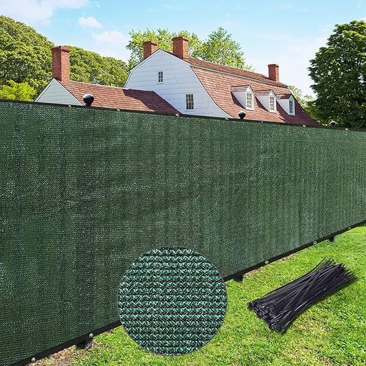 UPGRADE Privacy Fence Screen 4'x44' Dark Green Outdoor 90% Visibility Blockage 170 GSM Mesh Shade Cover Panels for Backyard,Balcony,Home Decoration with Zip Ties,Customized Avaliable