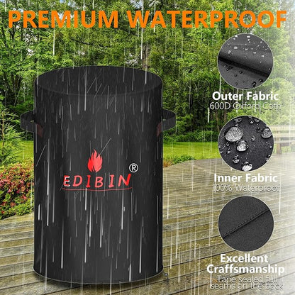 Fire Pit Cover for Bali Outdoors 23 Inch Cylinder Firepit,24" D X 27" H Waterproof Cover Compatible with Bali Outdoors 23 inch Outdoor Fire Pit Round