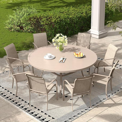 Outdoor Chairs Set of 8, Stackable Patio Dining Chairs - Image 2
