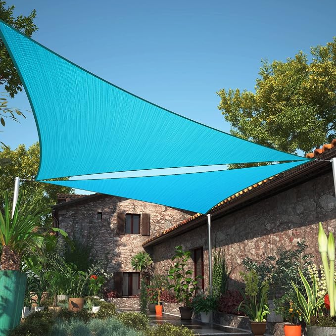 21' x 22' x 30.4' Turquoise Sun Shade Sail UPF50 Right Triangle SMTAPT12 Canopy by ShadeMart