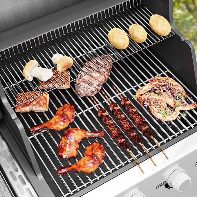 17.5 inch Grill Cooking Grates for Weber Spirit E210 E-220 S210 S-220 Spirit 200&Spirit II 200 Series Gas Grills with Front Control, Stainless Steel Grates Replacement Parts for Weber 7637 Gas Grills
