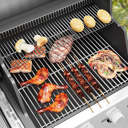 17.5 inch Grill Cooking Grates for Weber Spirit E210 E-220 S210 S-220 Spirit 200&Spirit II 200 Series Gas Grills with Front Control, Stainless Steel Grates Replacement Parts for Weber 7637 Gas Grills