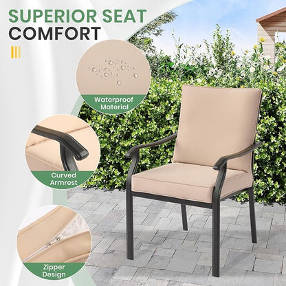 LVUYOYO Outdoor Patio Dining Chairs Set of 4, Metal Stackable Chairs Set - Image 4