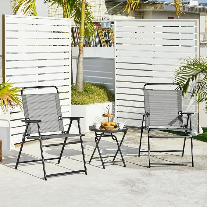 Yaheetech Outdoor Patio Chairs Set of 2, Folding Camping Chair, no assembly - Image 9