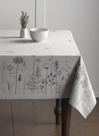 Maison d' Hermine Table Cloth Rectangle Table 100% Cotton 54 x 72 Inches Tablecloth Reusable Decorative Everyday Use for Dining Room, Farmhouse, Home, Party, Festive & Wedding Spring Summer - Flore