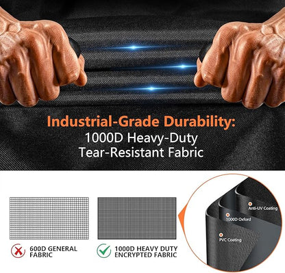 [Upgraded 1000D Heavy Duty Fabric] 60" Grill Cover for Outdoor Grill, Waterproof, Tear & Fade Resistant BBQ Cover with Buckle & Air Vent, Gas Grill Cover for 3-4 Burner Weber Nexgrill Char-Broil Grill
