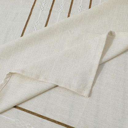 Chassic 60 x 104 inches Farmhouse Style Linen Tablecloths, Boho 6 Foot Wrinkle Resistant Washable Rectangle Table Cloth for Dining Room, Kitchen, Wedding and Holiday Decorative - Cream