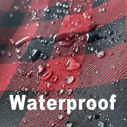 Waterproof Plaid Tablecloth Fabric - Round 120 Inch Classic Gingham Checker Table Cloth for Indoor/Outdoor Use - Buffalo Table Cover for Picnics, BBQs, and Parties