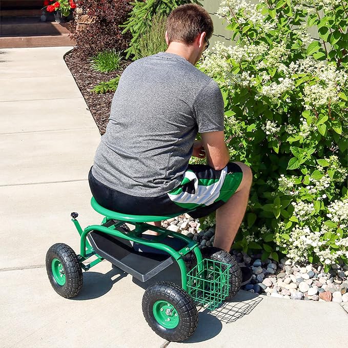 Sunnydaze Rolling Garden Cart - Image 2