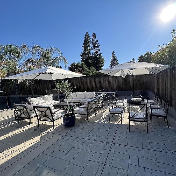 PURPLE LEAF Patio Umbrella 9' x 11.5' All-Day Shade Control White | More Space - Image 2
