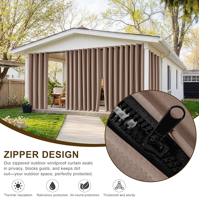 RYB HOME Fade-Resistant Outdoor Curtains - Image 2