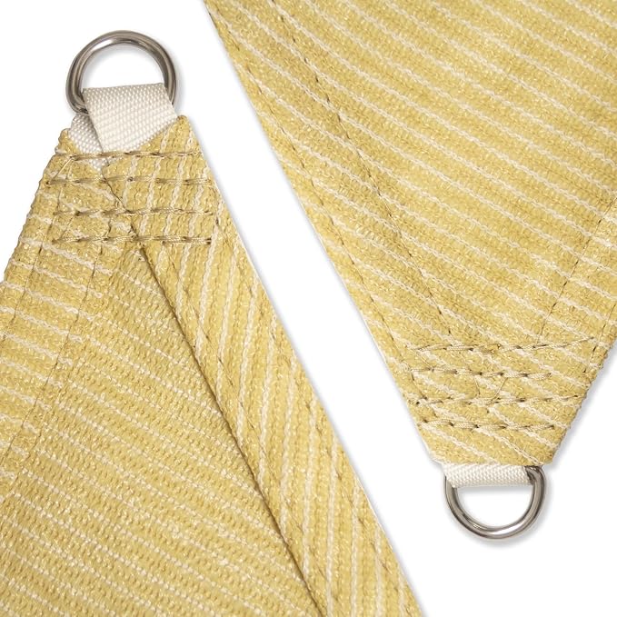 Amgo Custom Size 18' x 18' x 25.5' Beige Right Triangle Sun Shade Sail UPF50+ - Image 8