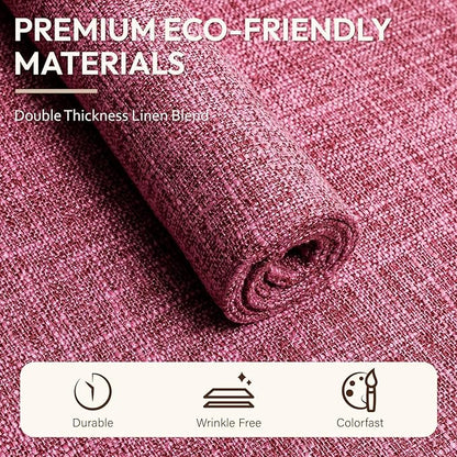 Blue Forest Placemats Set of 6, Dual-Layered Thickened Faux Linen Cloth Place Mats Heat Resistant Machine Washable Wrinkle Free Table Mats Indoor/Outdoor (Hot Pink)