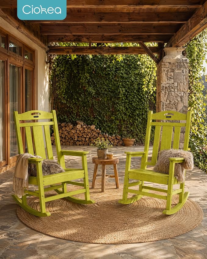 Oversized Outdoor Rocking Chairs Set of 4, 380lbs Heavy-Duty Large Patio Rocker - Image 2