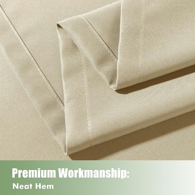 HolidayIdeas Outdoor Curtains for Patio Waterproof 8 Pcs 54x84 Inch Cream | - Image 5