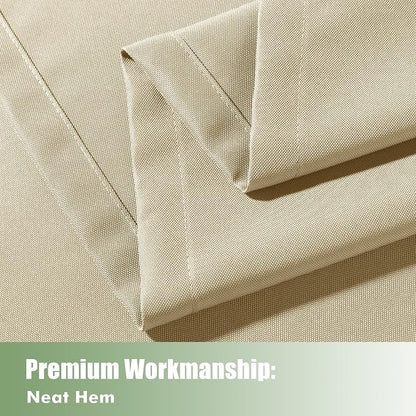 Extra Wide Outdoor Curtains for Patio Waterproof 6 Pcs 110x95 Inch Cream | - Image 5