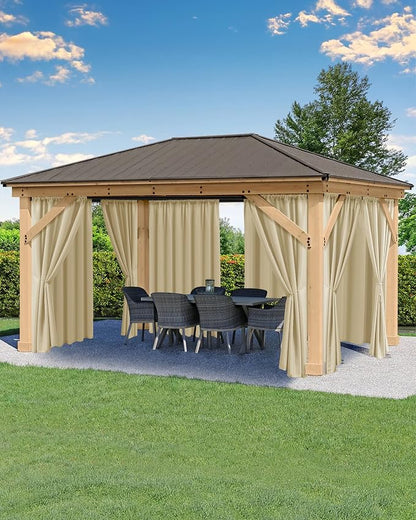 Outdoor Curtains for Patio Waterproof Rod Pocket 6 Pcs 54x120 Inch Cream | by HolidayIdeas
