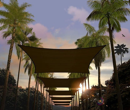 Amgo Custom Size 6' x 21' Brown Rectangle Square Sun Shade Sail UPF50+ by Amgo