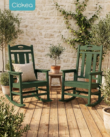 Oversized Outdoor Rocking Chairs Set of 4, 380lbs Heavy-Duty Large Patio Rocker - Image 2
