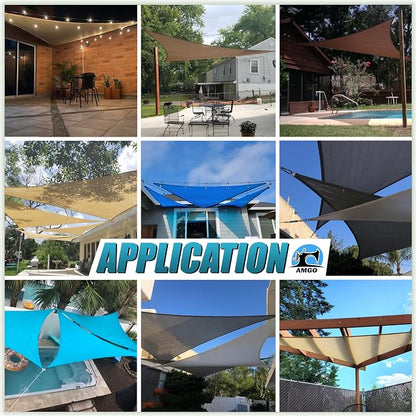 Amgo Custom Size 15' x 17' x 22.7' Red Right Triangle Sun Shade Sail UPF50+ - Image 4
