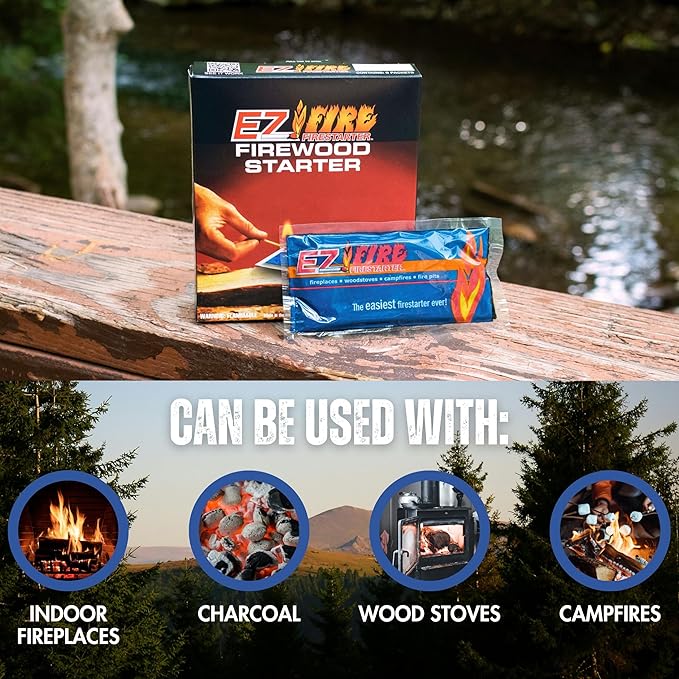 – All-Natural Fire Starters for Campfires, Fire Pits, BBQs & Fireplaces – Long Burning, Weather-Resistant, Non-Toxic & Easy to Light | 25 Pack