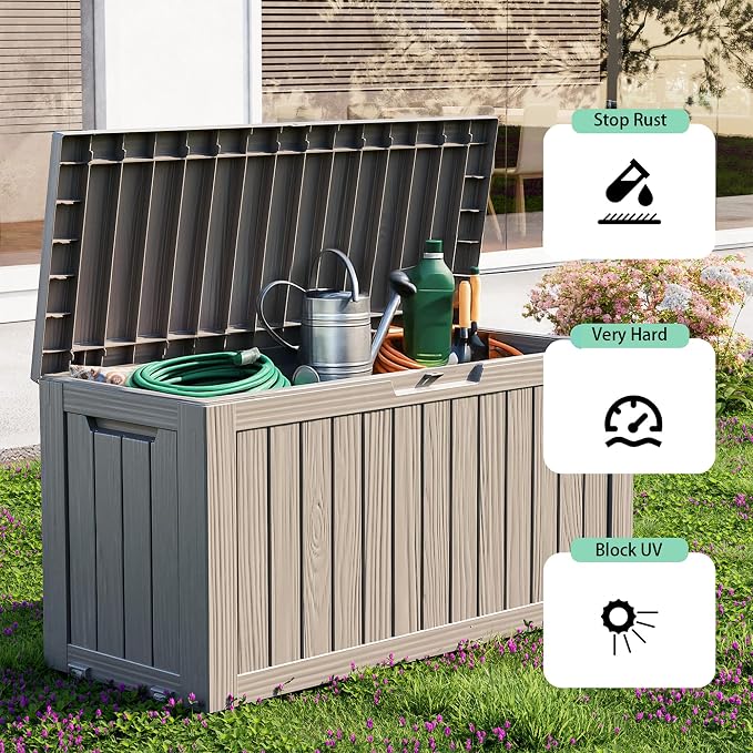92 Gal Waterproof Outdoor Storage Box UV Resistant Deck Box | Large capacity - Image 6
