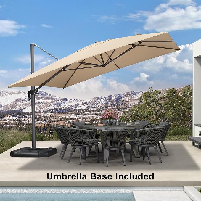 PURPLE LEAF Patio 11.5' x 11.5' Telescopic Umbrella - Image 2