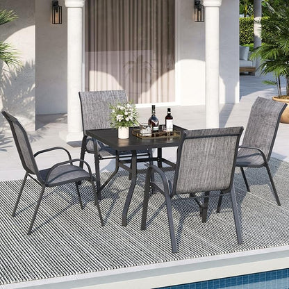 Patio Dining Chairs Set of 4, Stackable Dining Chairs High Back, Breathable - Image 2