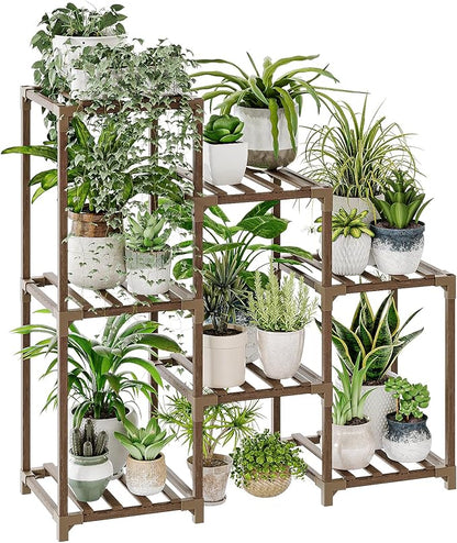Bamworld Plant Stand Indoor Plant Shelf Outdoor Wood Plant Rack | by Bamworld
