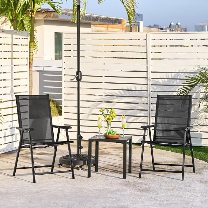 Yaheetech Patio Chairs Set of 4 Outdoor Foldable Dining Chairs, Comfortable - Image 9