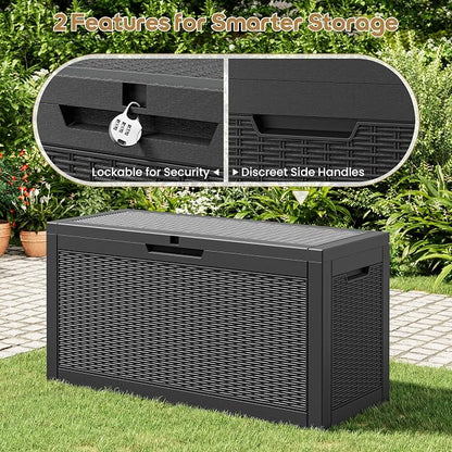 Outdoor Storage Box, 75 Gallon Resin Deck Boxes Outdoor Waterproof - Image 6