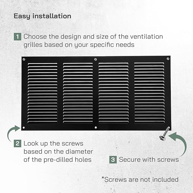 Vent Systems 16" x 8" Inch (Overall Dimensions) Pack of 10 - Anthracite - Air Vent Cover Metal Air Return Grill - Built-in Pest Guard Screen - HVAC Vent Duct Cover for Home Improvement