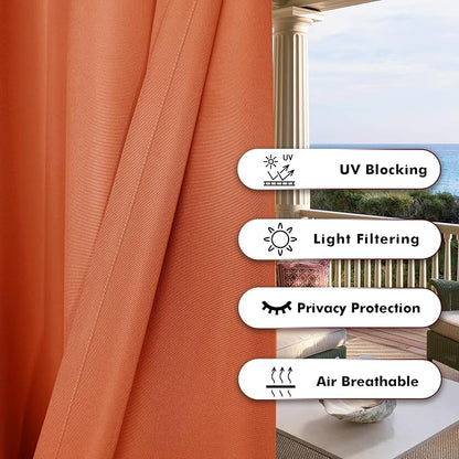 BONZER Outdoor Curtains for Patio Water Resistant | Heavy Privacy Light - Image 4